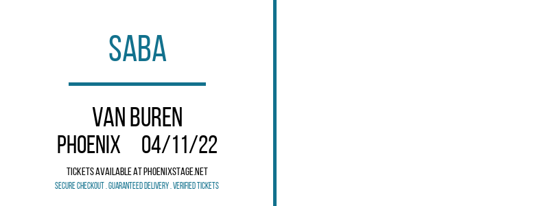 Saba at Van Buren tickets Saba at Van Buren