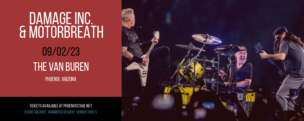 Damage Inc. & Motorbreath at Van Buren tickets Damage Inc. & Motorbreath at Van Buren